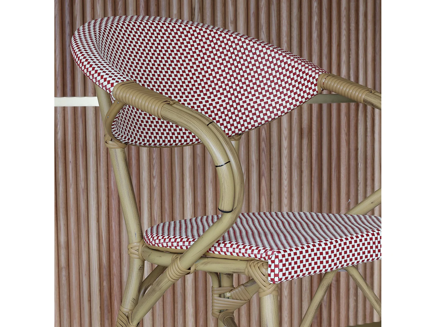 Now's Home - Lot De 2 Fauteuils De Bar Exterieur En Textilene Rouge