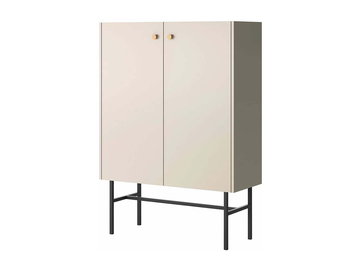 Hoge dressoir met 2 deuren - 93 cm - greige - DIVENOS