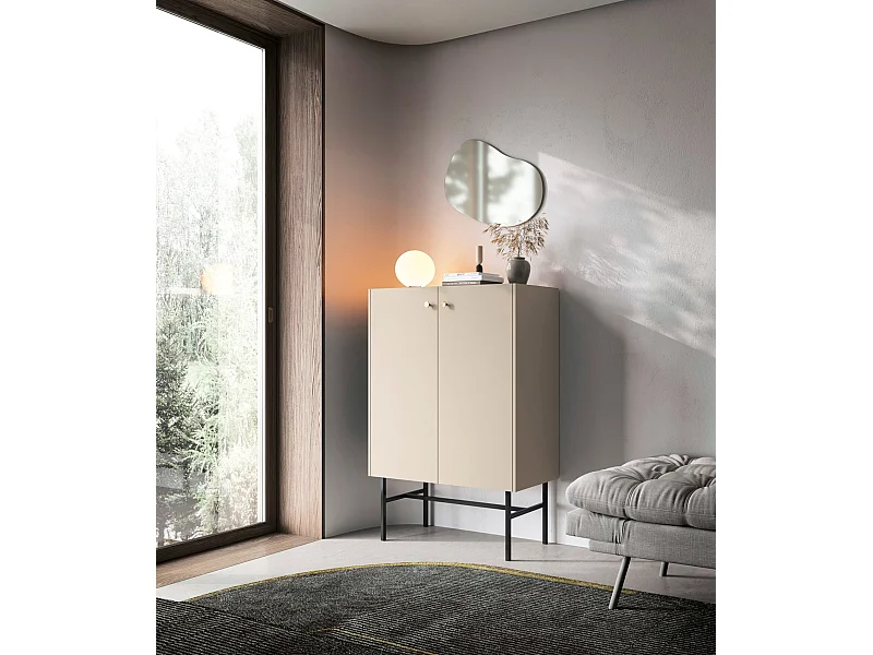 Buffet haut 2 portes - 93 cm - grège - DIVENOS