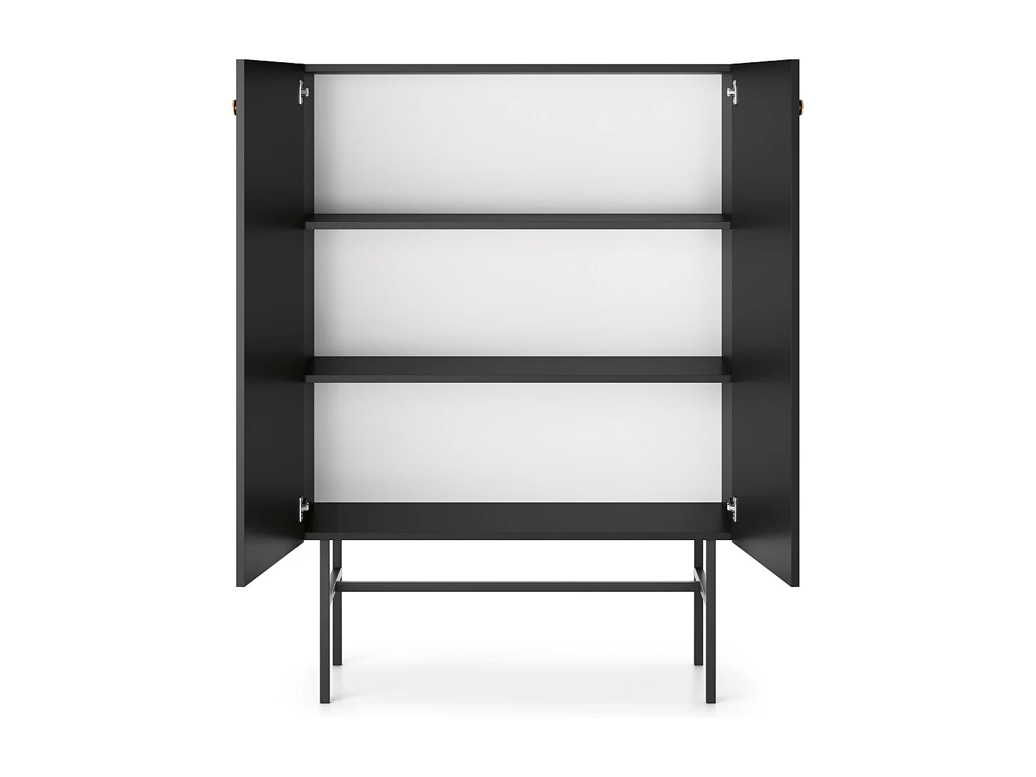 Hoge dressoir met 2 deuren - 93 cm - zwart - DIVENOS