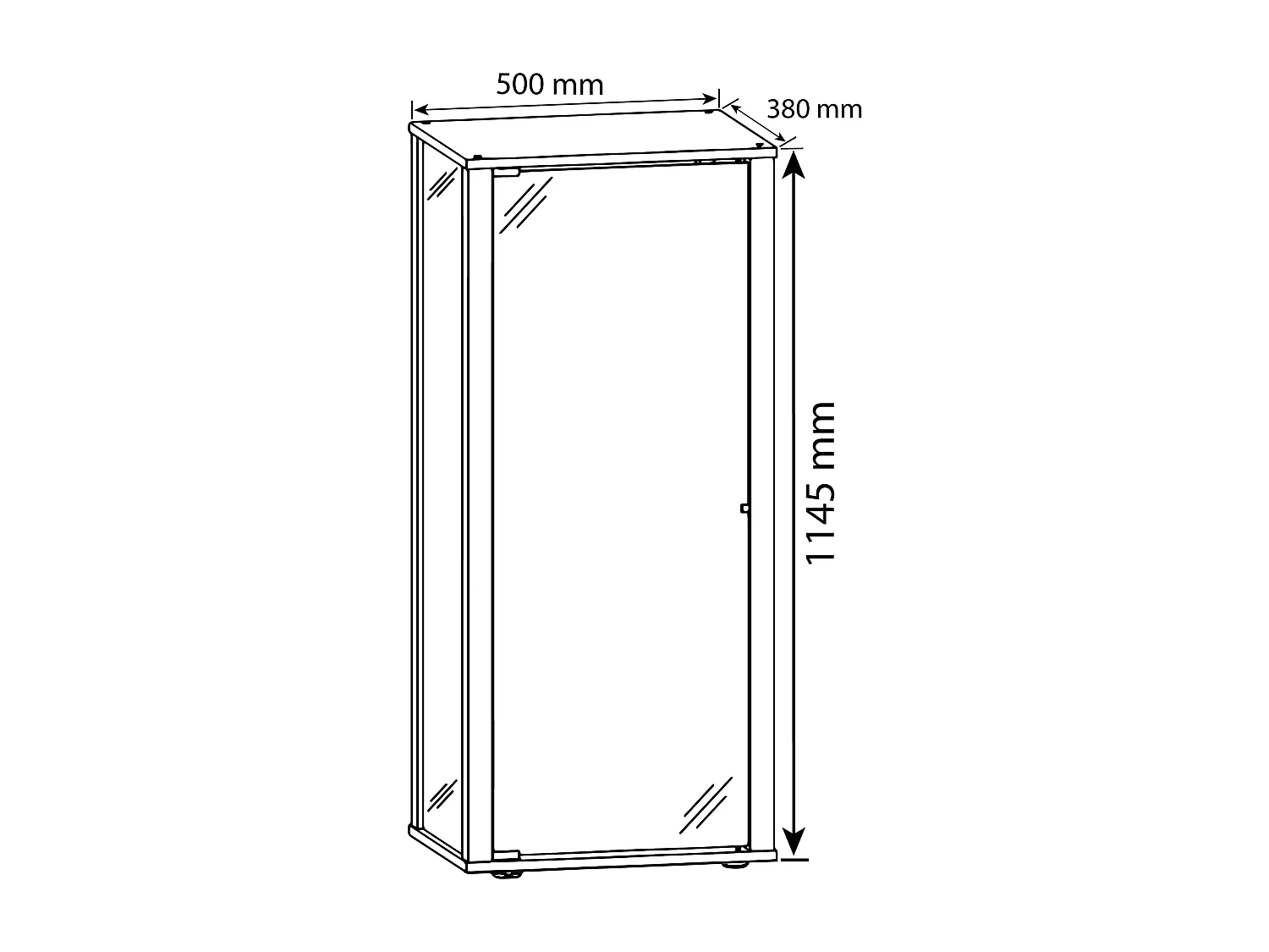 Standing cabinet Kavisa Black H. 115 x W. 50 x D. 38 cm