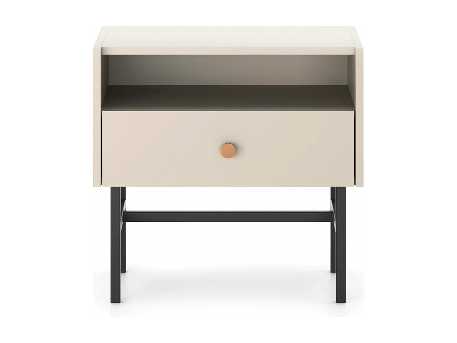 Nachttisch mit Schublade - Greige - 54 cm - DIVENOS