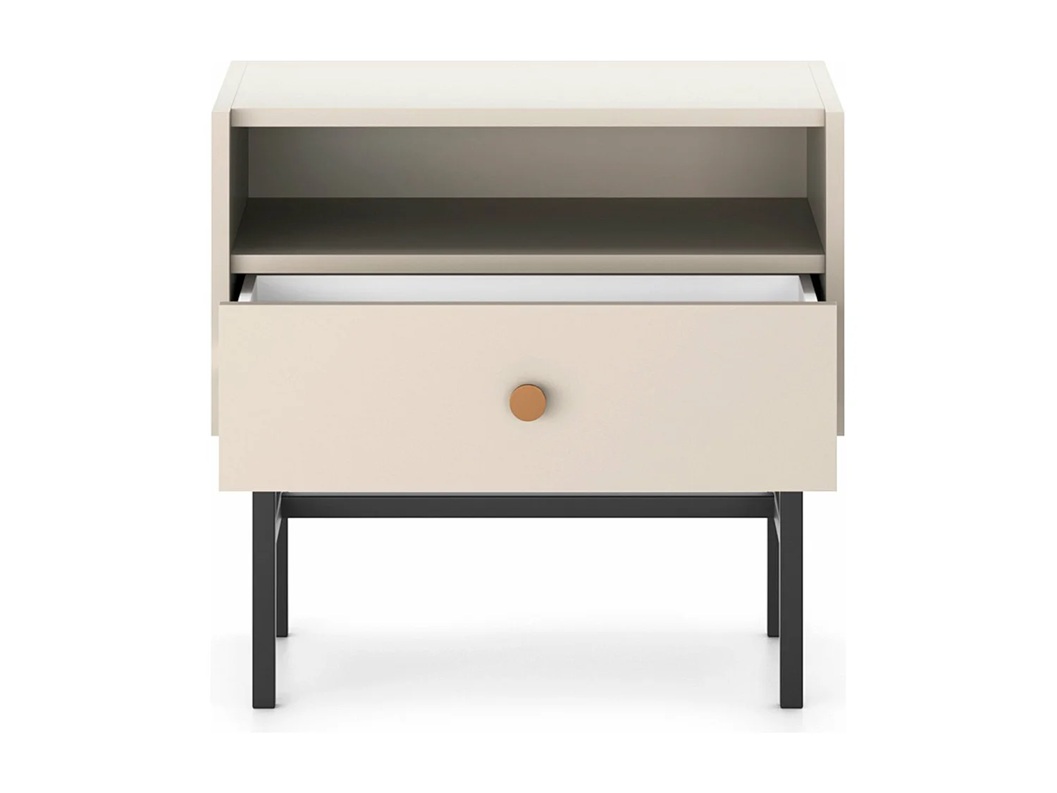 Nachttisch mit Schublade - Greige - 54 cm - DIVENOS