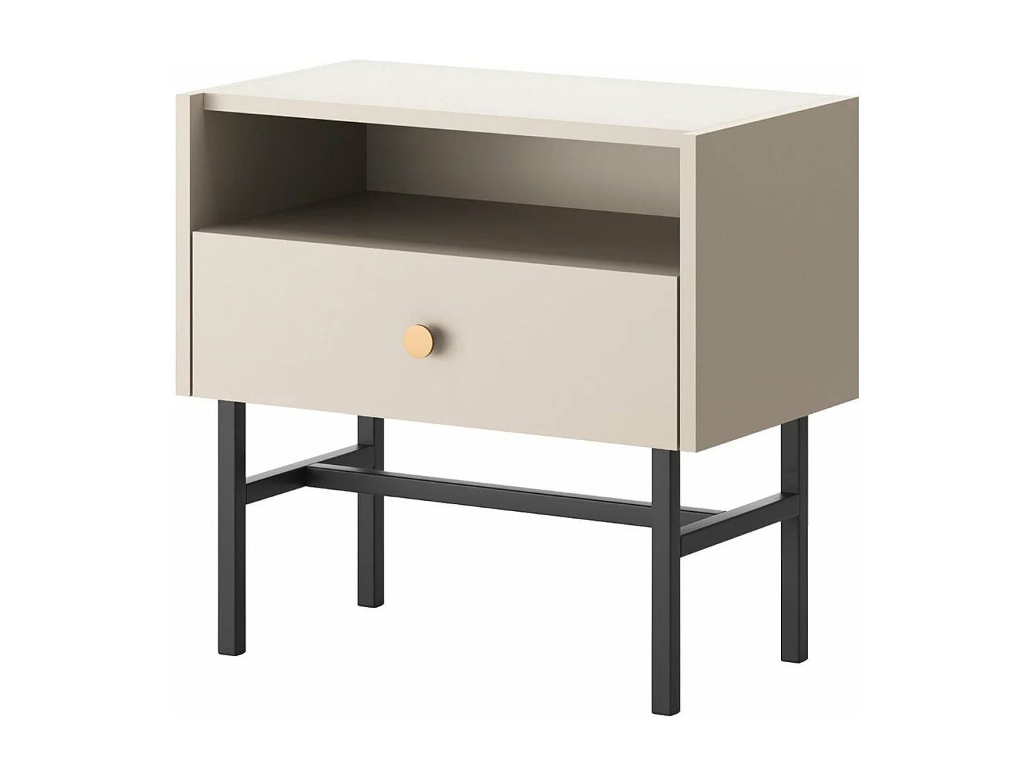 Nachttisch mit Schublade - Greige - 54 cm - DIVENOS