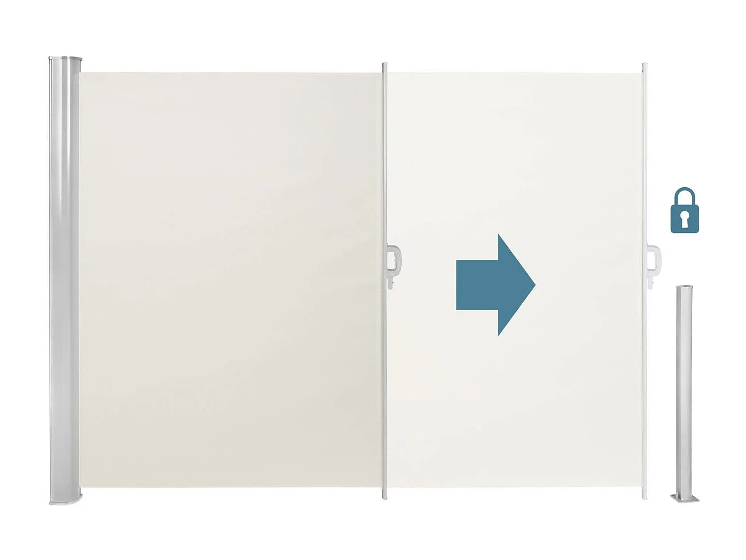 Tenda a scorrimento laterale frangivista per terrazza, balcone, patio H180 cm