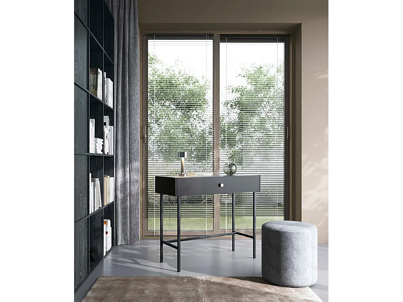 Coiffeuse - avec tiroir - 93 cm - noir - DIVENOS