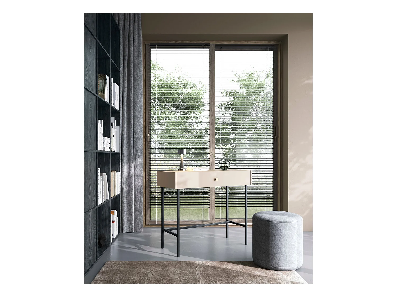 Coiffeuse - avec tiroir - 93 cm - grège - DIVENOS