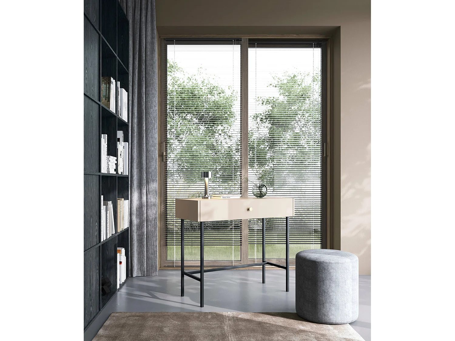 Schminktisch mit Schublade - Greige - 93 cm - DIVENOS