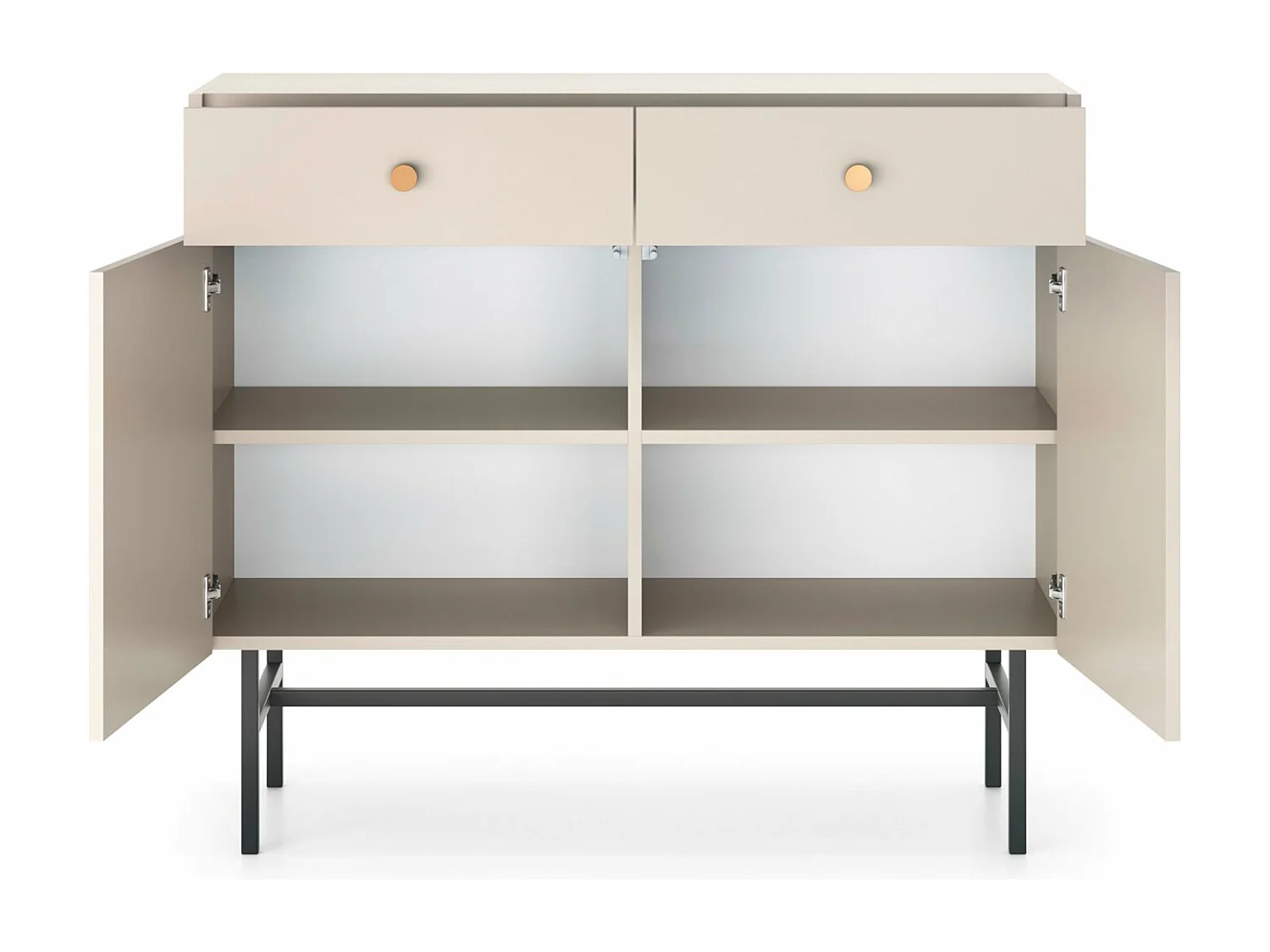 Dressoir 2 deuren - 2 laden - 104 cm - grijs - DIVENOS