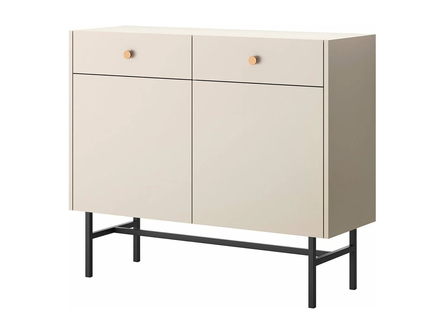 Dressoir 2 deuren - 2 laden - 104 cm - grijs - DIVENOS