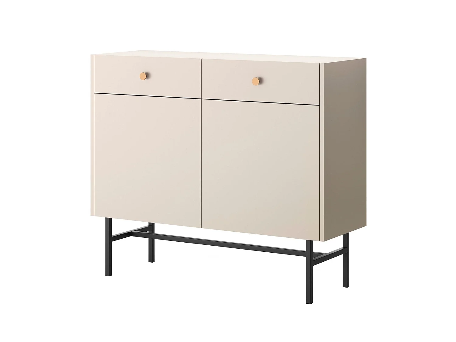 Buffet 2 portes - 2 tiroirs - 104 cm - grège - DIVENOS