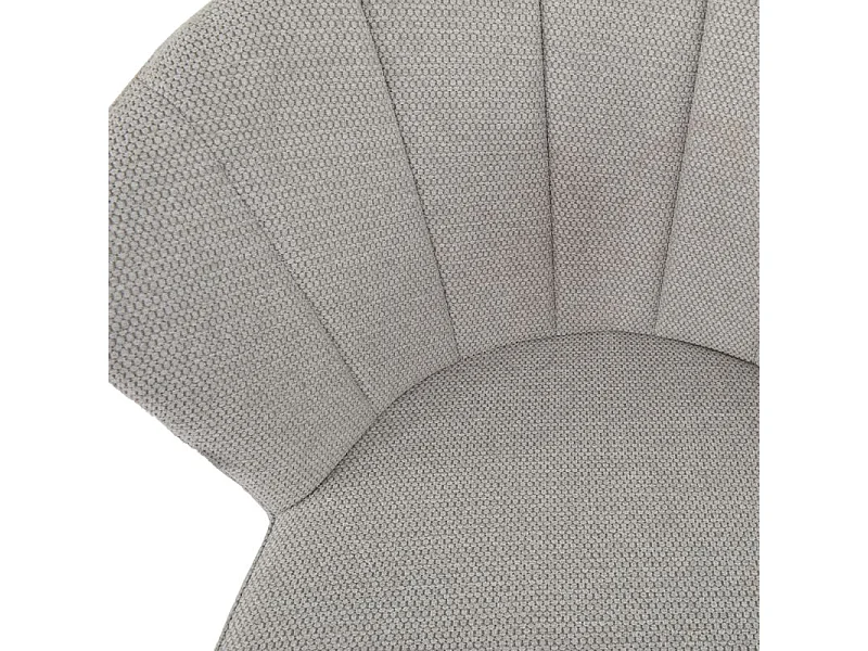 Lot 2 chaises repas en tissu gris clair et pieds métal noir – MONTREAL