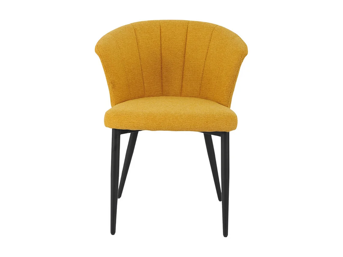 Chaise de repas en tissu jaune moutarde et pieds métal noir – MONTREAL