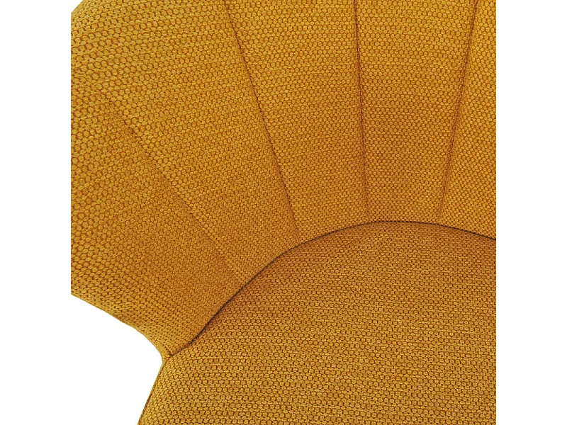 Chaise de repas en tissu jaune moutarde et pieds métal noir – MONTREAL