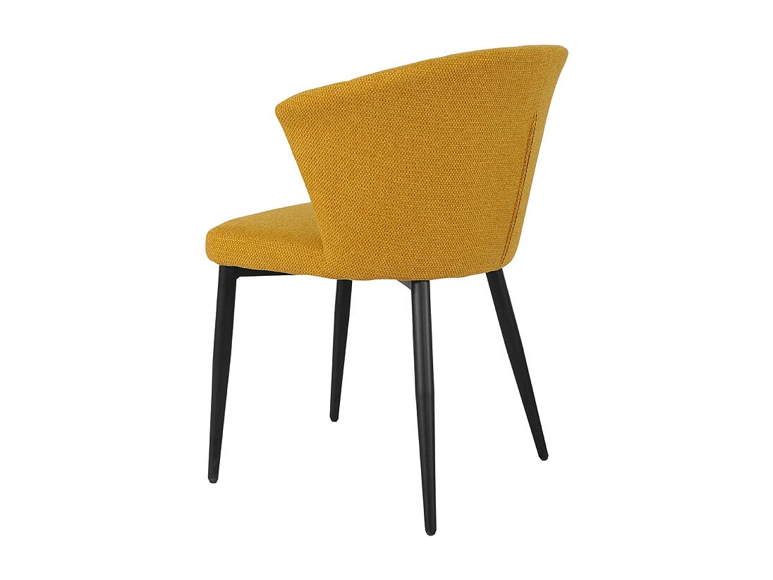 Chaise de repas en tissu jaune moutarde et pieds métal noir – MONTREAL