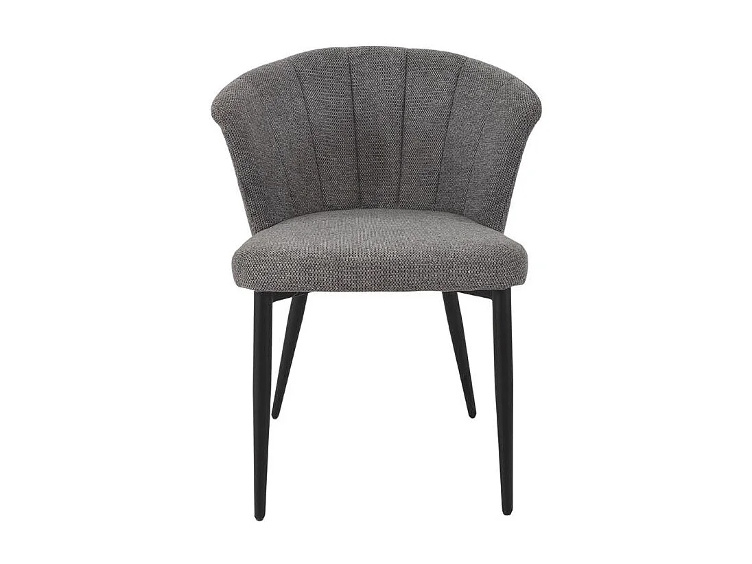 Lot 2 chaises repas en tissu gris anthracite et pieds métal – MONTREAL