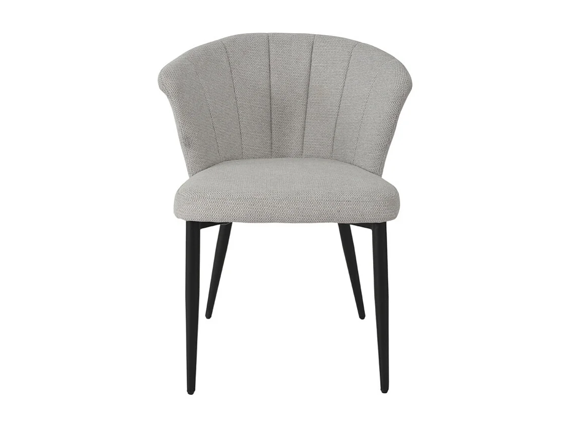 Chaise de repas en tissu gris clair et pieds métal noir – MONTREAL