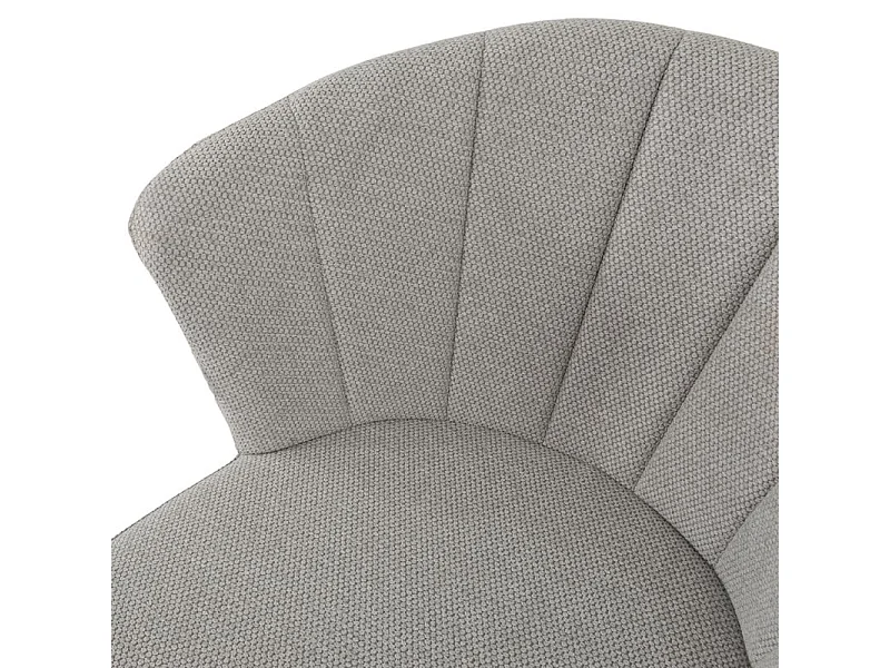 Chaise de repas en tissu gris clair et pieds métal noir – MONTREAL