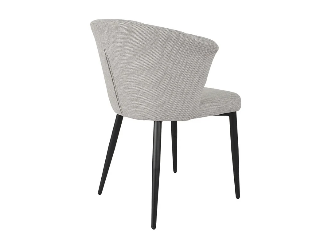 Chaise de repas en tissu gris clair et pieds métal noir – MONTREAL