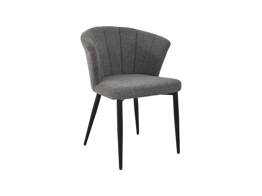 Chaise de repas en tissu gris anthracite et pieds métal – MONTREAL