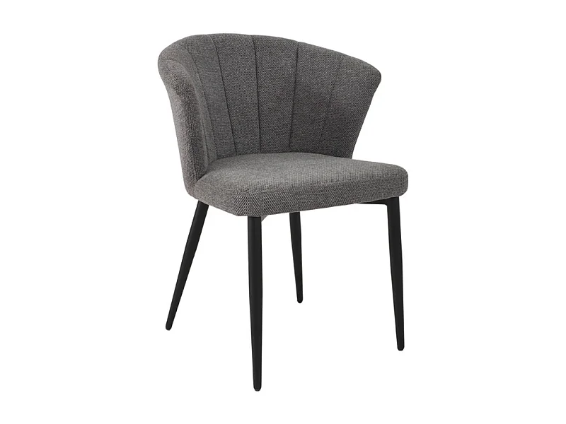 Chaise de repas en tissu gris anthracite et pieds métal – MONTREAL