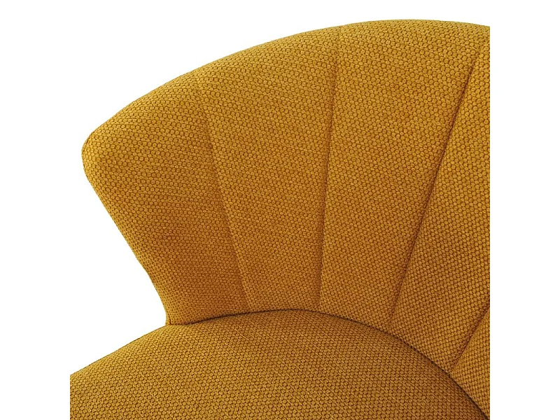 Lot 2 chaises de repas tissu jaune moutarde et pieds métal – MONTREAL