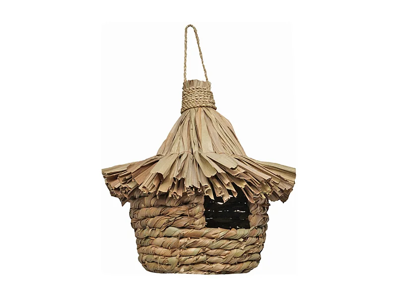 Grand nichoir pour oiseaux D. 43 cm en feuilles de pandan - ZAZU