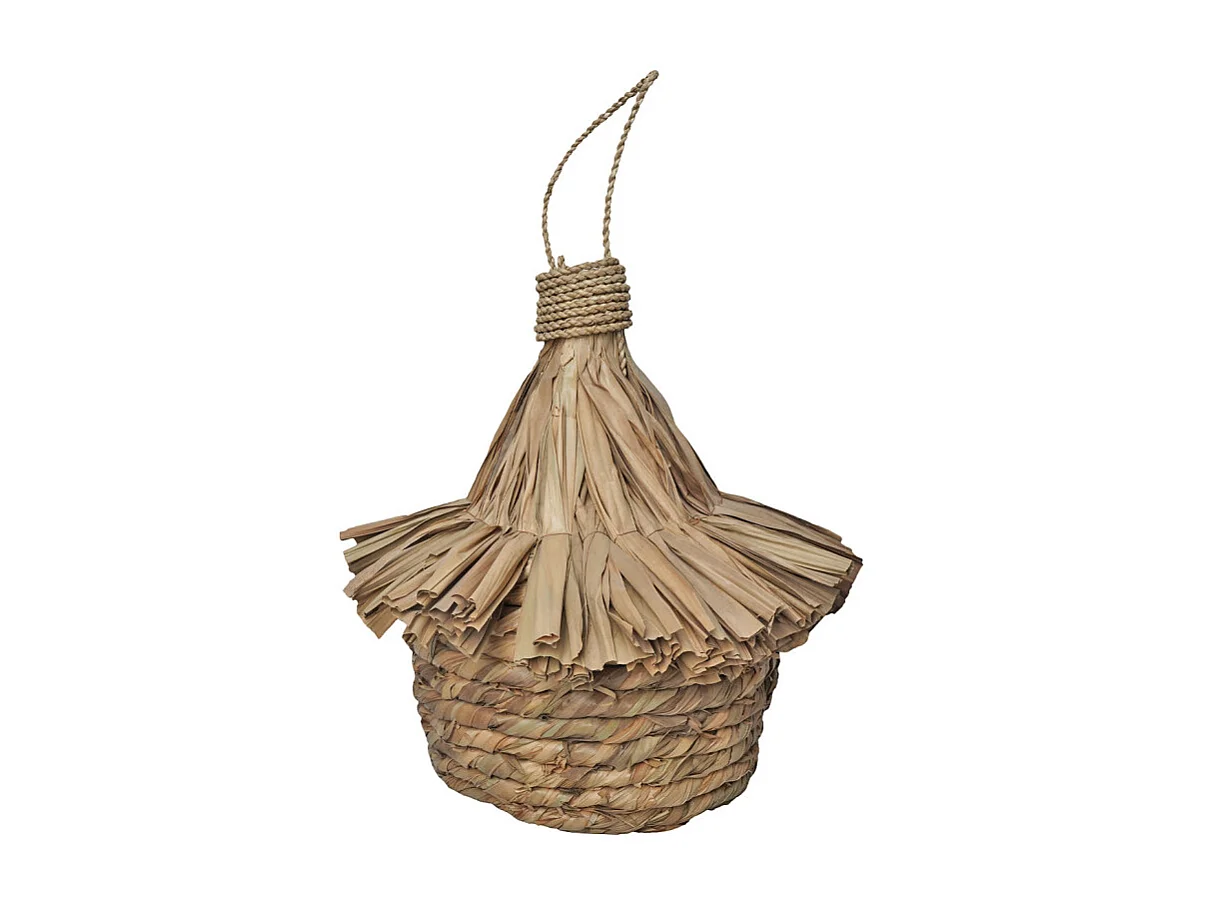 Grand nichoir pour oiseaux D. 43 cm en feuilles de pandan - ZAZU