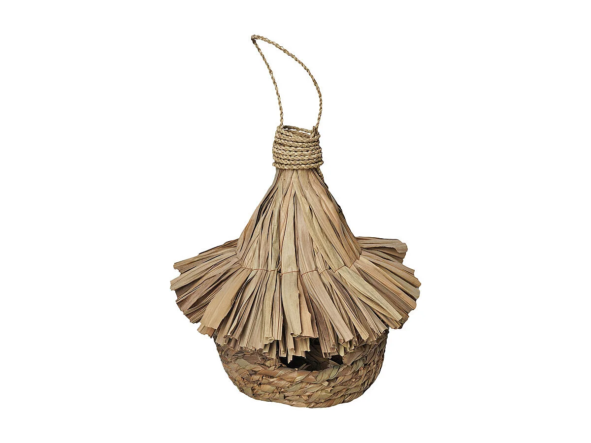 Grand nichoir pour oiseaux D. 43 cm en feuilles de pandan - ZAZU