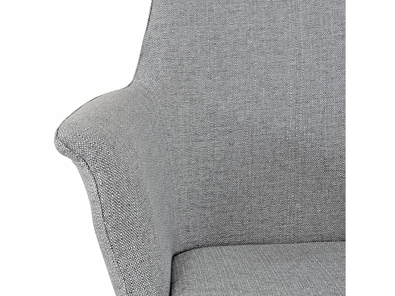 Lot de 2 chaises en tissu gris clair avec pieds métal noir – CALGARY