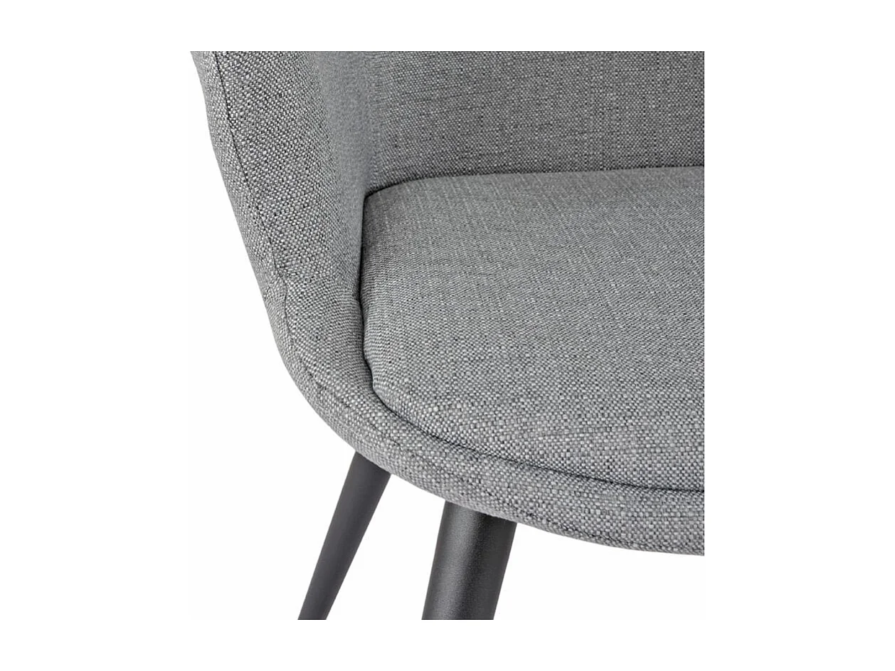 Lot de 2 chaises en tissu gris clair avec pieds métal noir – CALGARY