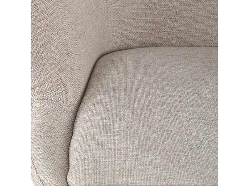 Chaise en tissu beige avec pieds métal noir et accoudoirs – CALGARY