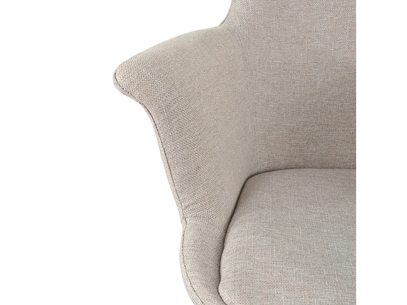 Chaise en tissu beige avec pieds métal noir et accoudoirs – CALGARY