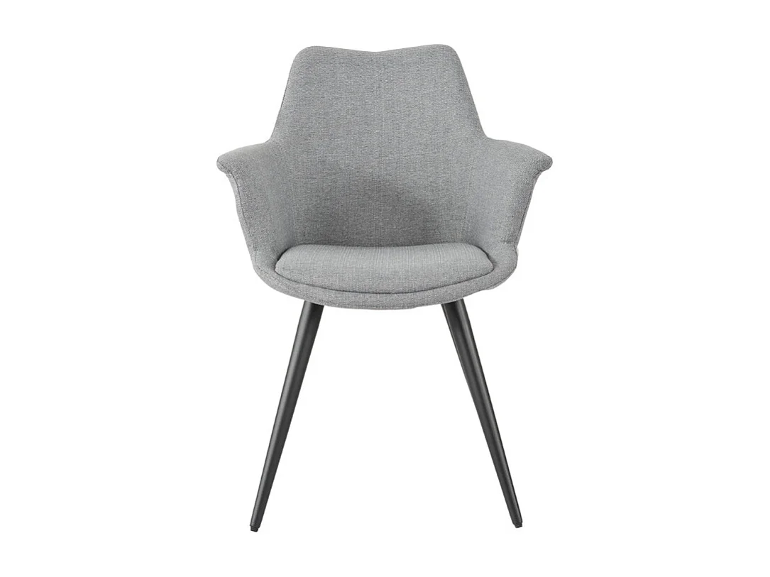 Chaise en tissu gris clair avec pieds métal et accoudoirs – CALGARY