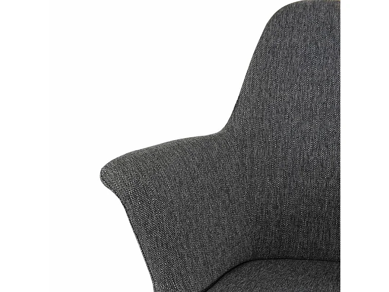 Chaise tissu gris anthracite avec pieds métal et accoudoirs – CALGARY