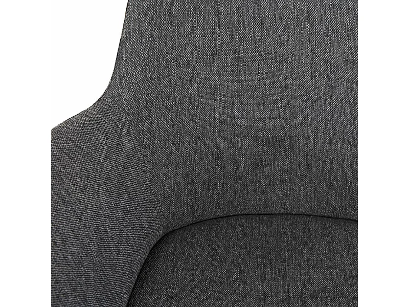 Chaise tissu gris anthracite avec pieds métal et accoudoirs – CALGARY