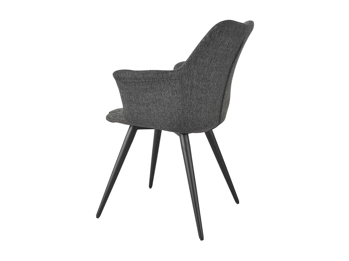 Chaise tissu gris anthracite avec pieds métal et accoudoirs – CALGARY