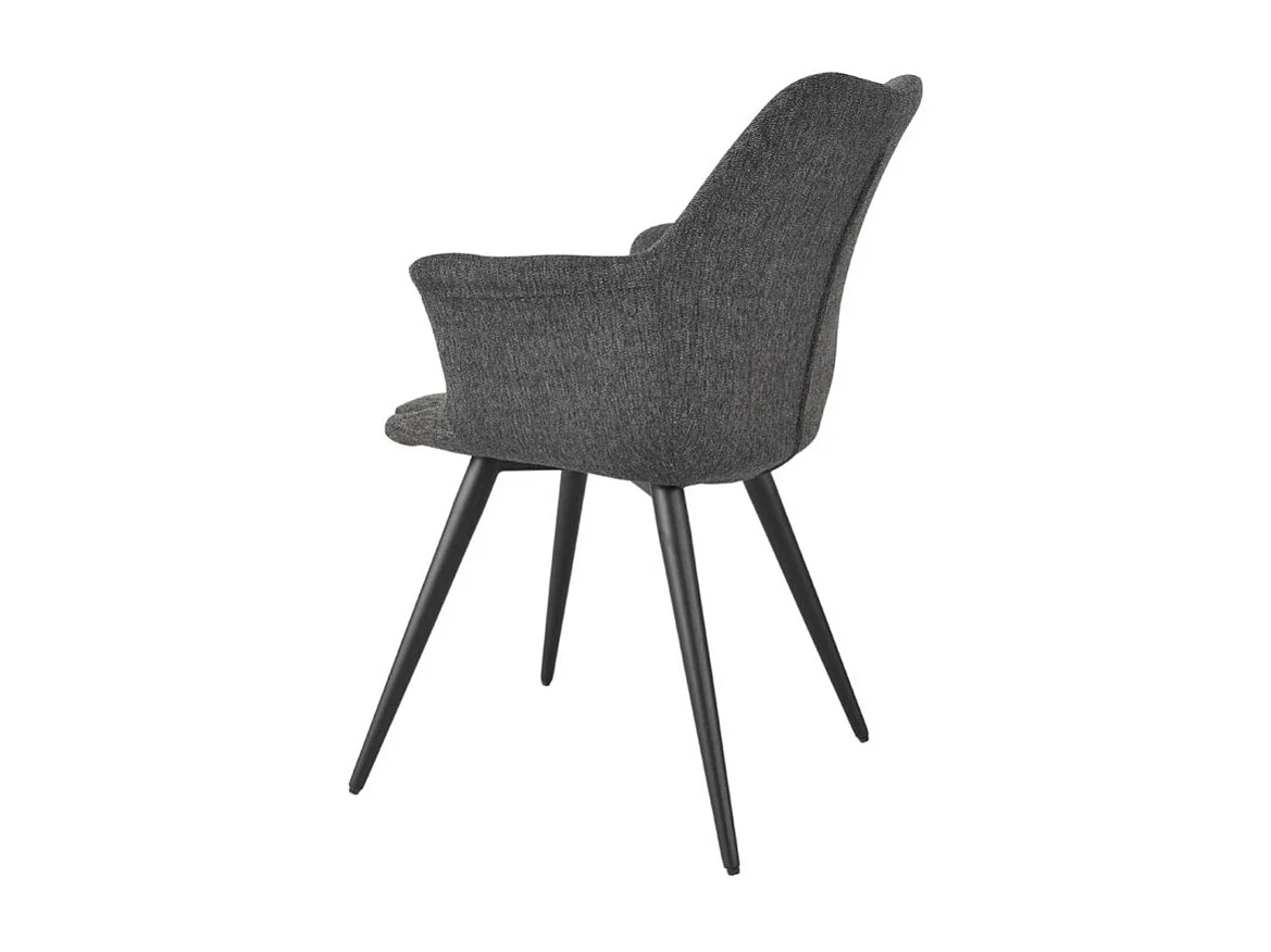 Lot 2 chaises en tissu gris foncé pieds métal et accoudoirs – CALGARY