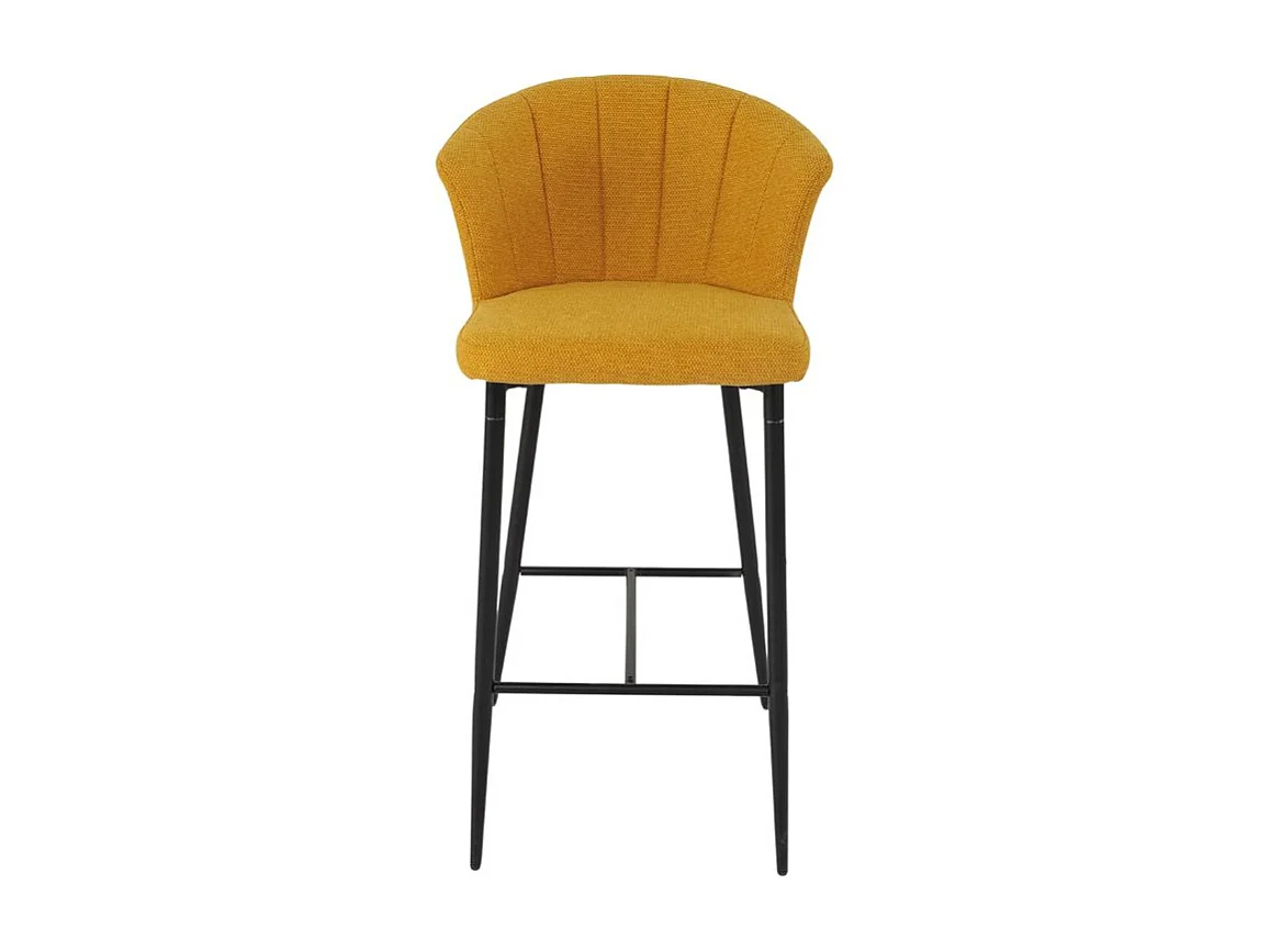 Lot 2 tabourets de bar tissu jaune moutarde piètement métal – MONTREAL