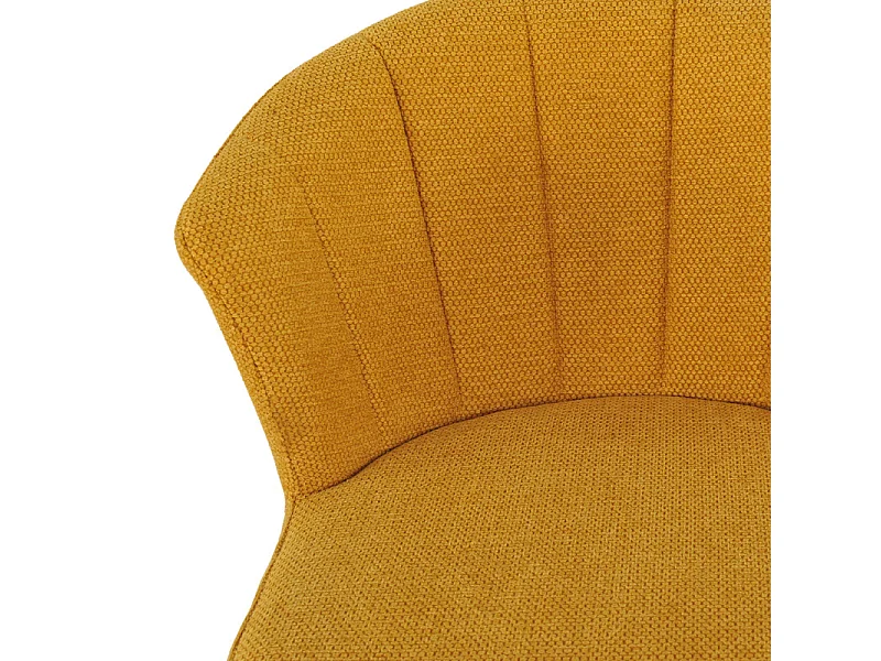 Tabouret de bar en tissu jaune moutarde et piètement métal – MONTREAL