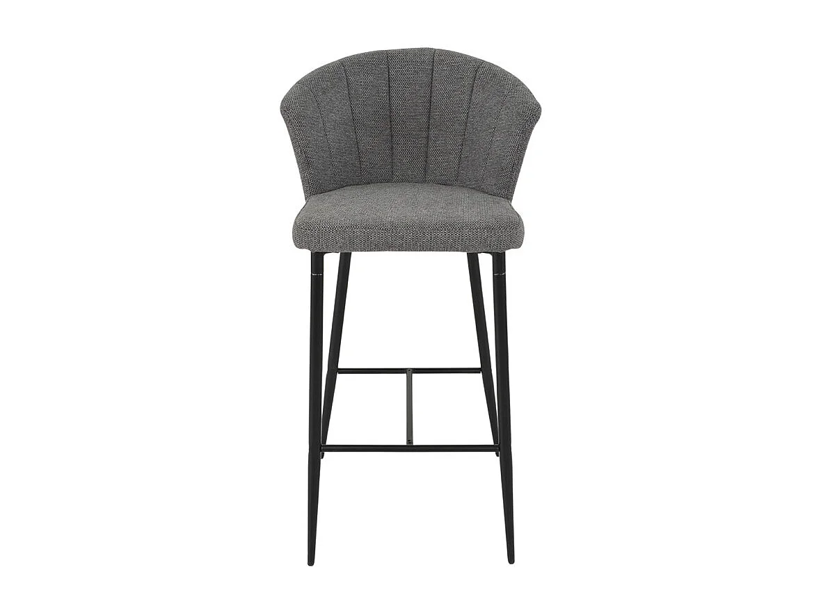 Tabouret de bar en tissu gris anthracite piètement métal – MONTREAL