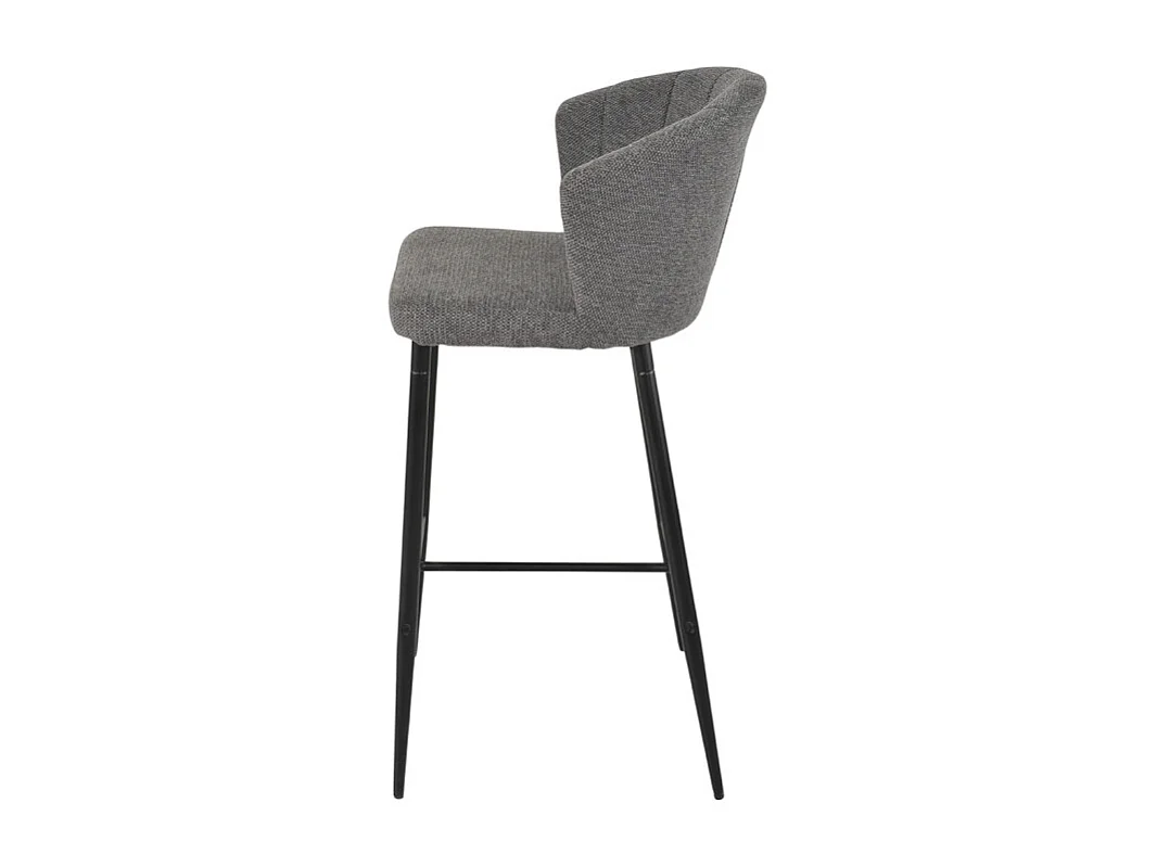 Tabouret de bar en tissu gris anthracite piètement métal – MONTREAL