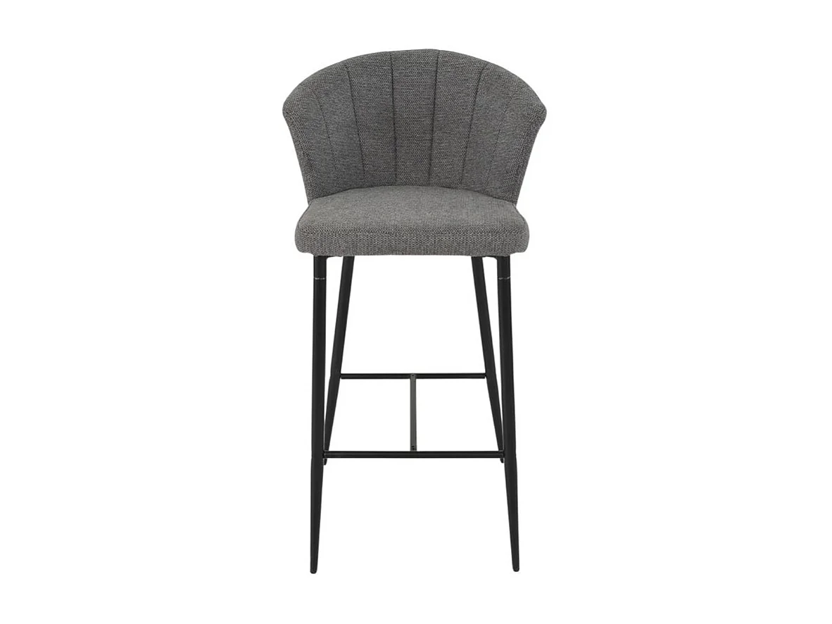 Lot 2 tabourets bar tissu gris anthracite piètement métal – MONTREAL