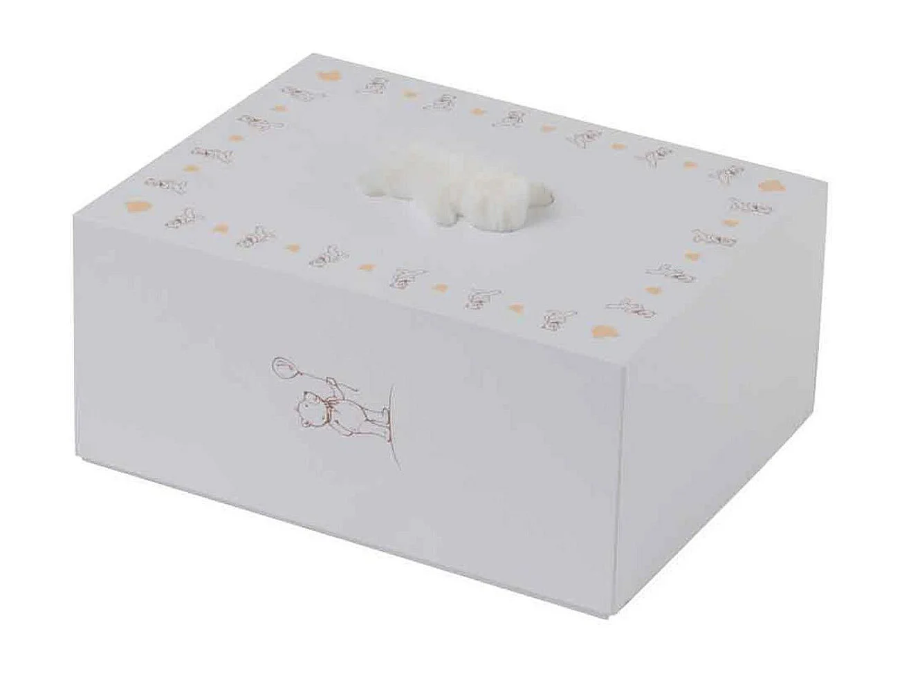 Tapis Déco Enfant "Ours" 103cm Blanc