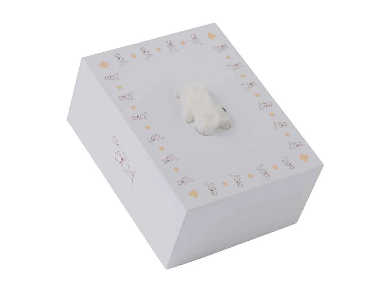 Tapis Déco Enfant "Ours" 103cm Blanc