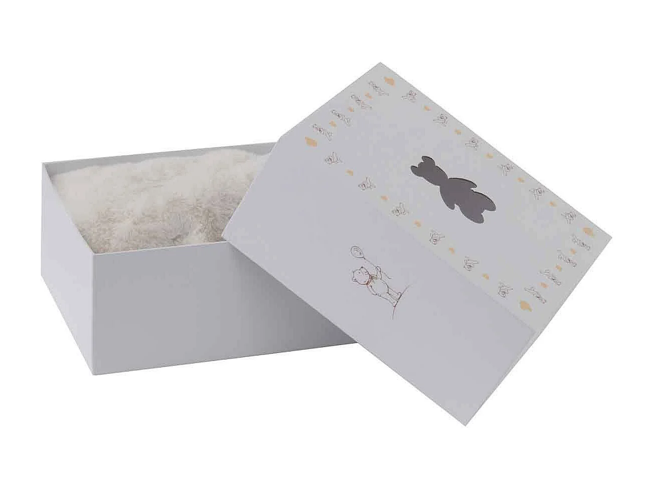 Tapis Déco Enfant "Ours" 103cm Blanc