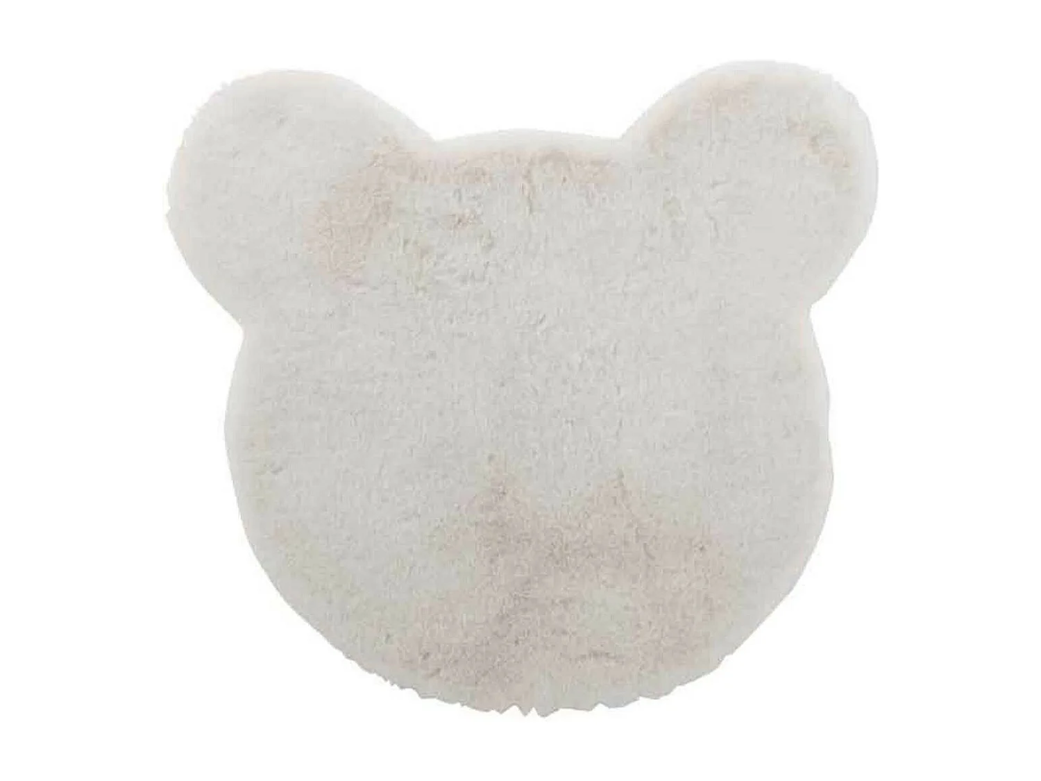 Tapis Déco Enfant "Tête d'Ours" 60cm Blanc