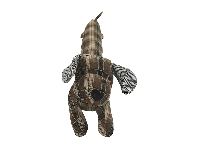 Boudin de porte en polyester motif quadrillés collection DOG RETRO marron