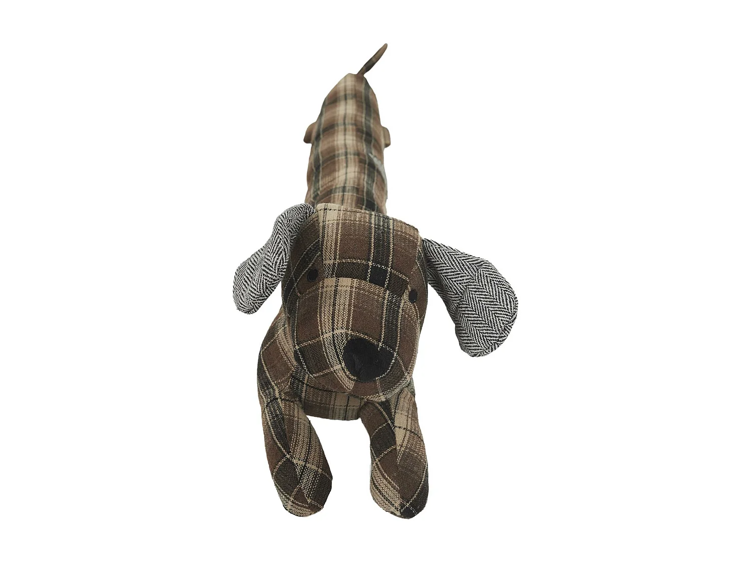 Boudin de porte en polyester motif quadrillés collection DOG RETRO marron