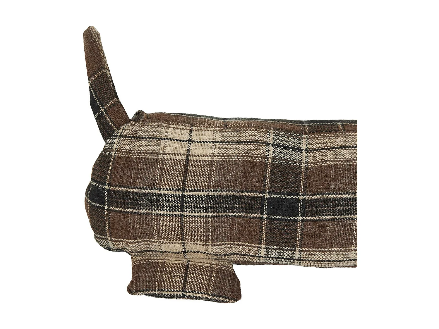 Boudin de porte en polyester motif quadrillés collection DOG RETRO marron